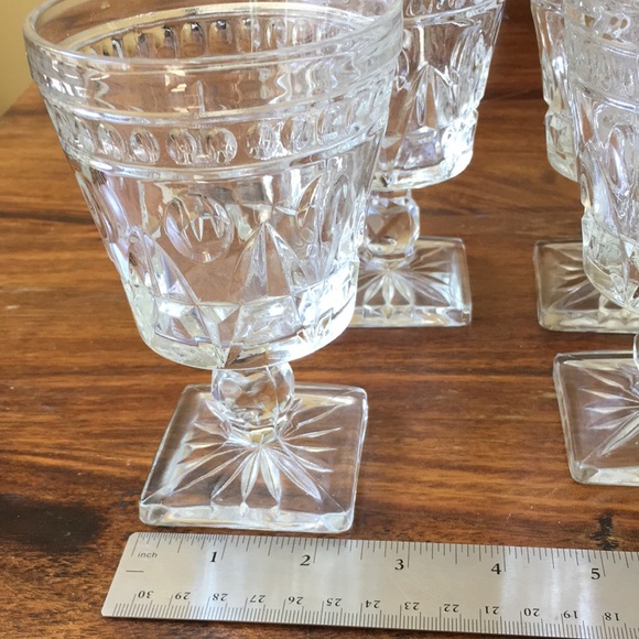 Indiana Glass Colony Park Lane Clear Wine Glasses Goblets - Picture 8 of 12